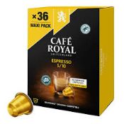 RRP £195 X19 Boxes Cafe Royal Switzerland Espresso Capsules BBE-31/10/22