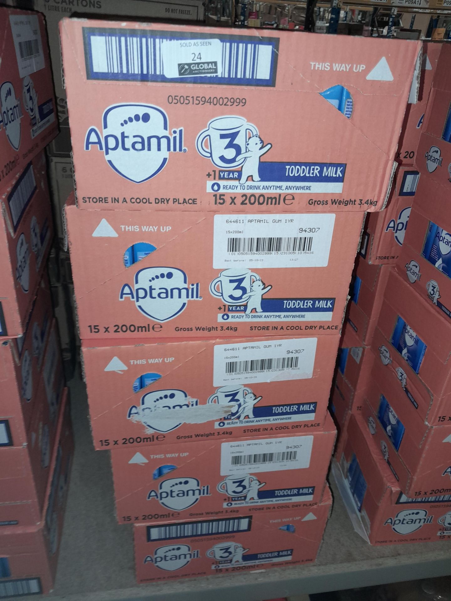 RRP £120 X10 Packs Aptamil Toddler Milk 15X200Ml, Bb 10/23