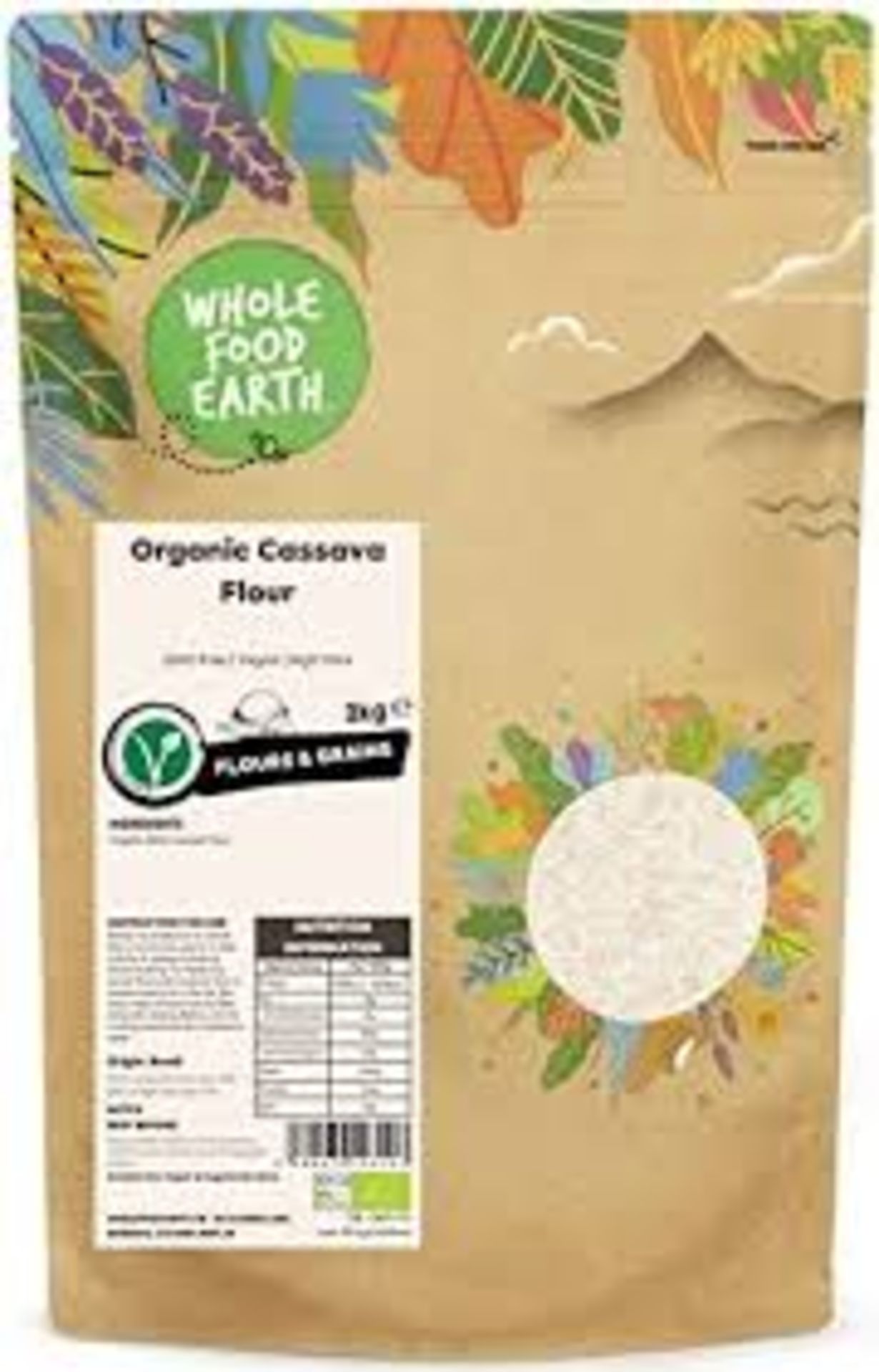 RRP £165 X10 Bags Whole Food Earth Organic Cassava Flour 2Kg Bb 10/23 - Image 2 of 2