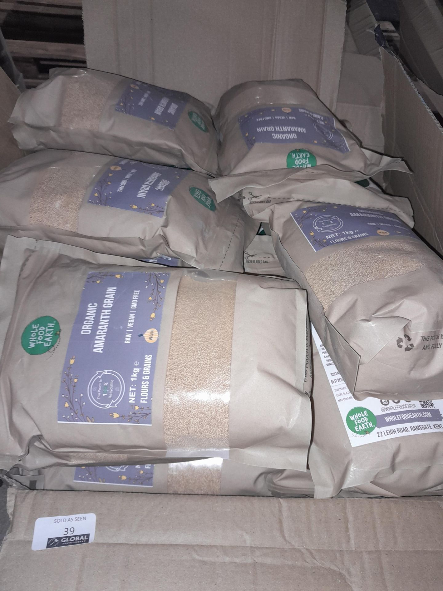 RRP £150 X25 Bags Whole Food Earth Organic Amaranth Grain 1Kg, Bb 10/23