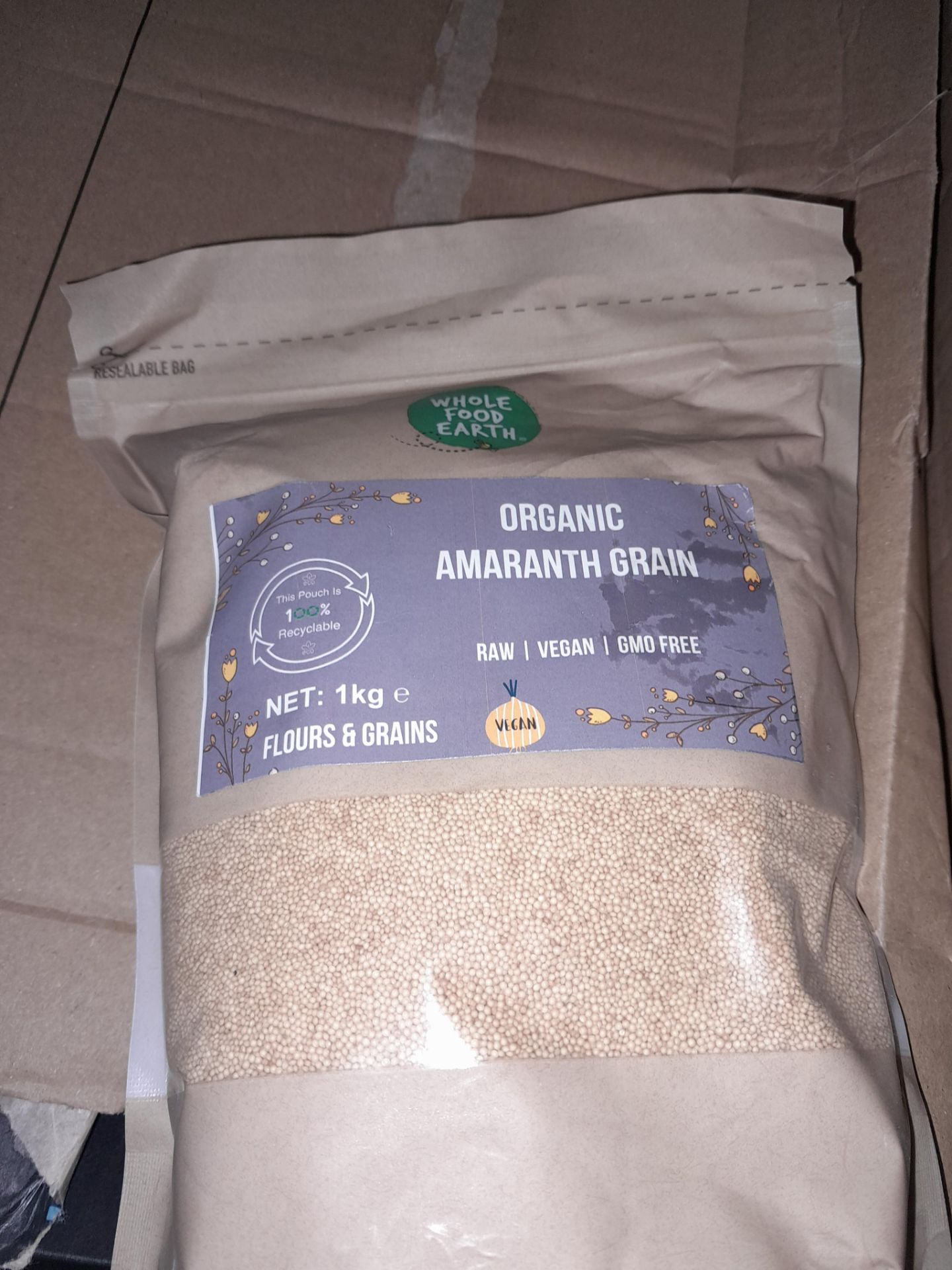 RRP £150 X25 Bags Whole Food Earth Organic Amaranth Grain 1Kg Bb 10/23