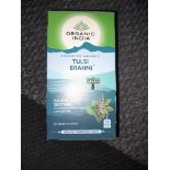 RRP £305 X51 Boxes Organic India Tulsi Brahma Caffeine Free 25 Bags, Bb 09/23