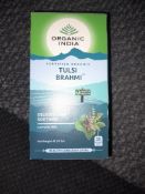 RRP £305 X51 Boxes Organic India Tulsi Brahma Caffeine Free 25 Bags, Bb 09/23