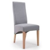 RRP £190 Boxed Baxter Wave Back Linen Effect Dining Chairs