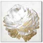 RRP £130 Ex Display X2 Canvases Including Gold And Light Floral White