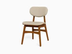 RRP £120 Unboxed Fern Dining Chair In Wood/Cream/Black(Cr1)