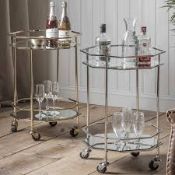 RRP £200 Boxed Drinks Trolley In Silver (Cr1)