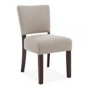 RRP £100 Unboxed Wooden Upholstered Dining Chair In Cream & Dark Brown(Cr1)