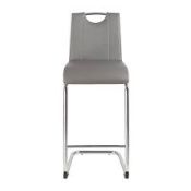RRP £250 Boxed Rimini Bar Chair Pair In Grey(Cr1)