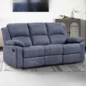 RRP £800 Ex Display 3 Seater Fabric Reclining Sofa In Dark Grey