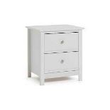 RRP £220 Ex Display 2 Drawer Bedside Cabinet In White