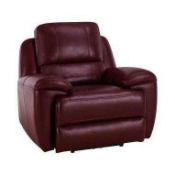 RRP £550 Ex Display Leather Armchair In Dark Red