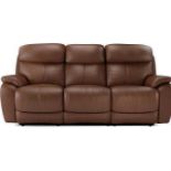 RRP £1200 Ex Display 3 Seater Reclining Leather Sofa