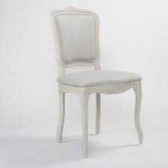 RRP £250 Ex Display Whittier Upholstered Dining Chair In Ivory & Grey