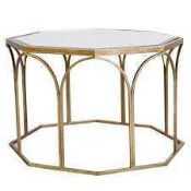 RRP £220 Ex Display Canterbury Mirrored Coffee Table, Gold Finish