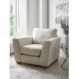 RRP £650 Ex Display Fabric Armchair In Cream