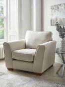 RRP £650 Ex Display Fabric Armchair In Cream