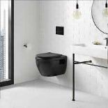 RRP £400 Brand New Ivy Wall Hung Elongated Toilet Bowl In Matte Black