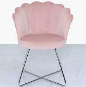 RRP £265 Ex Dipslay Sherell Pink Vekvet Sidechair X2