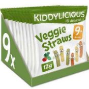 RRP £110 Boxed Assorted Kiddylicious Snacks Include- Veggie Straws Bbe-10.23