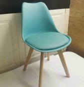 RRP £150 Boxed Person Side Chair Pair In Turquoise