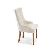 RRP £100 Ex Display Cream Upholstered Wooden Dining Chair