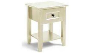 RRP £215 Ex Display 1 Drawer Bedside Table In Cream