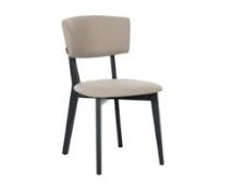 RRP £140 Ex Display Wooden Dining Chair With Upholstered Seat In Beige