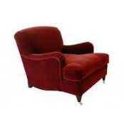 RRP £450 Ex Display Velvet Armchair In Red