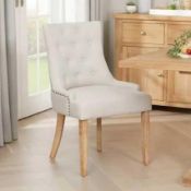 RRP £140 Ex Display Cream Upholstered Wooden Barstool