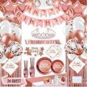 RRP £200 Ex Display Assorted Items Including Rose Gold Party Decorating Set