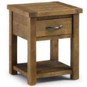 RRP £195 Boxed Like New Aspen Lamp Table With Drawer In Rough Sawn Pine
