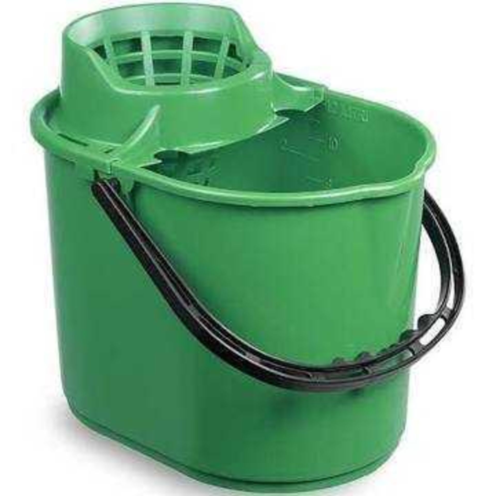 RRP £120 Brand New X12 Green Plastic Mop Buckets
