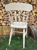 RRP £220 X2 Farmhouse Style Wooden Dining Chairs In White