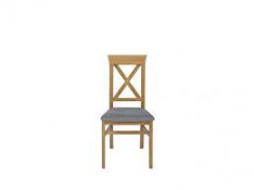 RRP £130 Like New Wooden Dining Chair With Grey Upholstered Seat