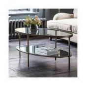 RRP £550 Unboxed Like New Hudson Glass Coffee Table