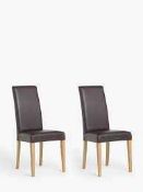 RRP £210 Like New X2 Leather Dining Chairs In Brown