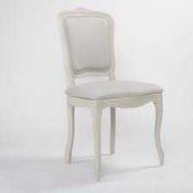 RRP £250 Unboxed Like New Whittier Upholstered Dining Chair In Grey/Cream