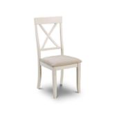RRP £220 Like New X2 Wooden Crossback Dining Chairs In White