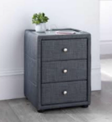 RRP £180 Brand New 3 Drawer Usb Bedside Cabinet