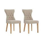 RRP £210 Boxed Like New Wimbledon Upholstered Dining Chair In Beige