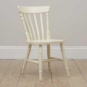 RRP £220 X2 Farmhouse Style Wooden Dining Chairs In White