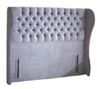 RRP £450 Highgrove 6Ft Headboard Silver Buttoned