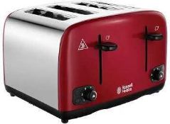 RRP £175 Like New Items Including Russell Hobbs Westminster 4 Slice Red Toaster