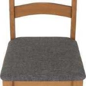 RRP £170 Ex Display X1 Grey Upholstered Dining Chair With Wooden Frame