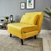 RRP £300 Ex Display Yellow Pull Out Single Armchair Sofa Bed