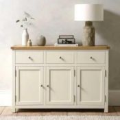 RRP £600 Unboxed Like New Wooden 3 Drawer, 2 Cupboard Sideboard
