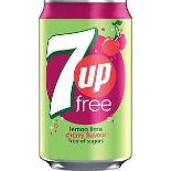 RRP £145 X36 Crates Of Sugar Free 7 Up Lemon Lime Cherry Flavour BBE-Nov 23