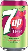 RRP £145 X36 Crates Of Sugar Free 7 Up Lemon Lime Cherry Flavour BBE-Nov 23