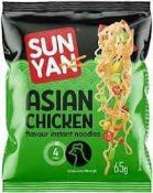 RRP £100 X9 33X65G Boxes Of Sun Yan Instant Noodles Chicken Flavour Bbe-29/12/23 (L)